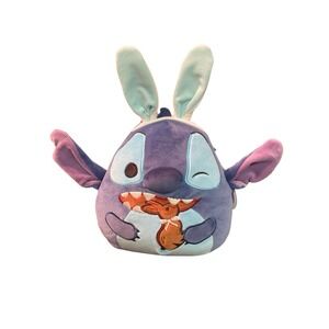 Disney Easter Squishmallows Stitch Wearing Bunny Ears Holding a Chocolate Bunny